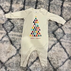 GAP Holiday/Christmas One Piece Bodysuit Romper with Colorful Festive Tree